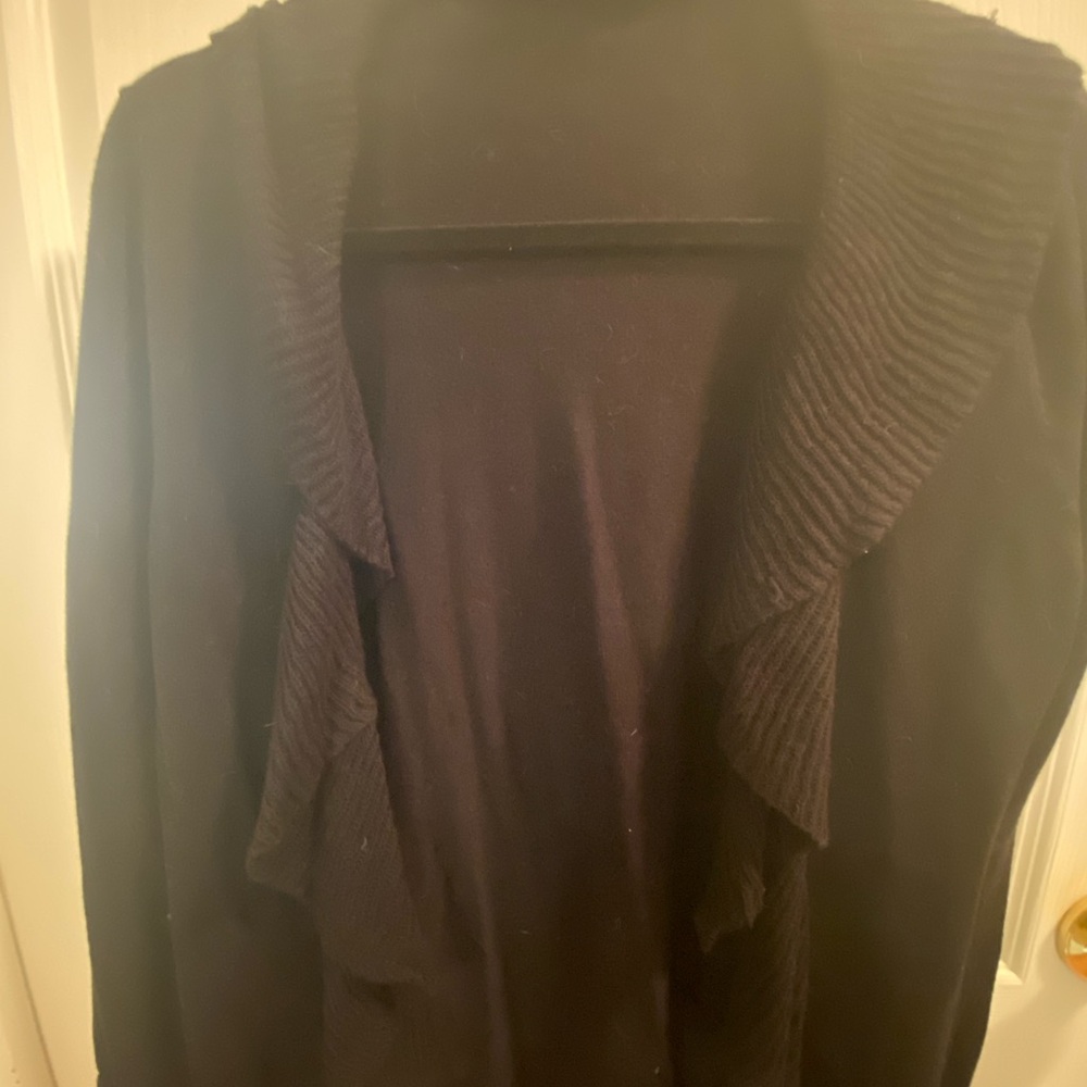 Daisy Fuentes Black Cardigan Sweater with Waterfall Front